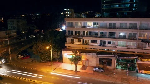 Night timelapse over the traffic in the central parts of Cyprus Video stock 91347898