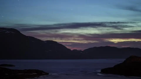 Night Timelapse, Purple clouds Stock Footage 264760744