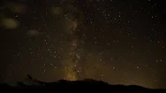Night Timelapse Of The Starry Sky Above The Ridge Stock Footage