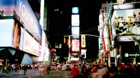 Night Timelapse of Times Square. Stock Footage