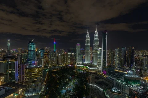 Night Timelapse view of cityscape Stock Footage 122211562