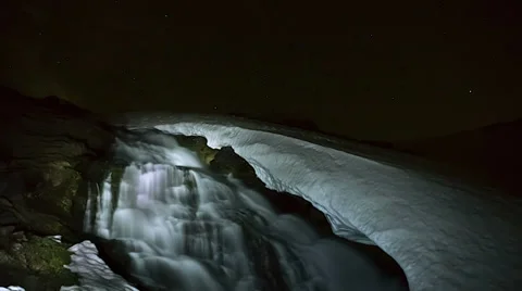 Night timelapse Waterfall Video stock 36831371