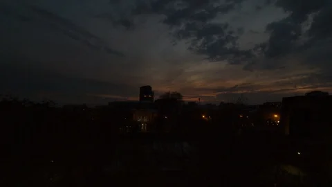 Night timelapse of the Yerevan Armenia Skyline Stock Footage