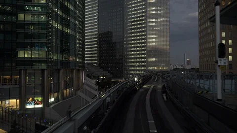 Night from the Tokyo subway Video stock 96169412