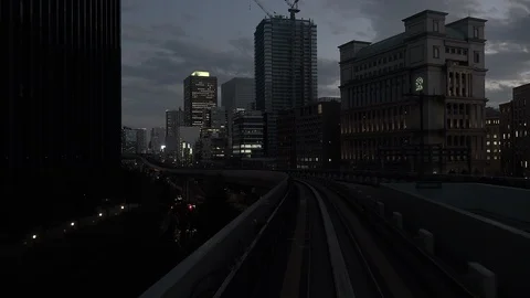 Night from the Tokyo subway Stock Footage 96169724