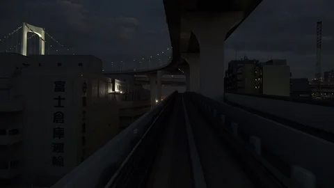 Night from the Tokyo subway Stock Footage 96170184