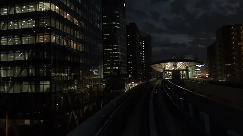 Night from the Tokyo subway Stock Footage 96170770