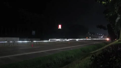 Night Toll Road Traffic Stock Footage 239165158