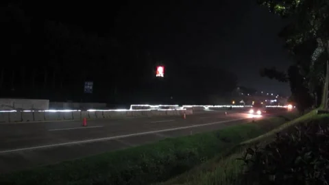 Night Toll Road Traffic Stock Footage 239165159