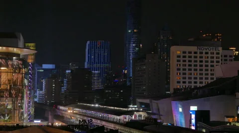 Night Top view of Siam Square (Centre of Shopping Mall District in Thailand) Vidéo 61164676