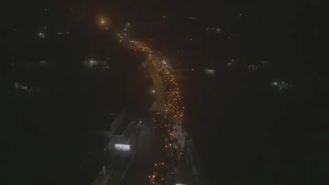 NIGHT TORCH PARADE FLAT COLOR Stock-Footage 204007774