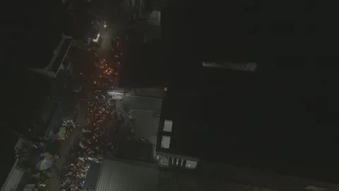 NIGHT TORCH PARADE FLAT COLOR Stock-Footage 204011105