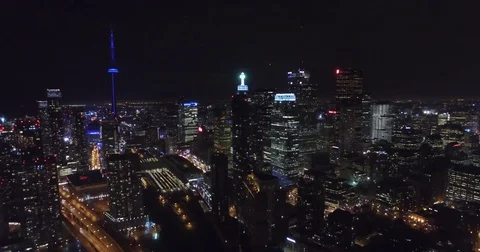 Night toronto descent Stock Footage 81460852