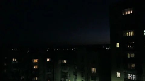 Night town Stock Footage 32284576