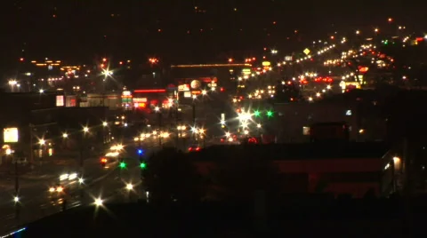 Night on the Town Time Lapse Stock Footage 599875