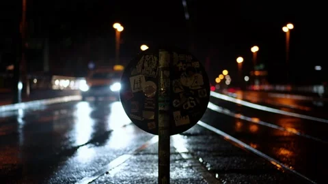 Night traffic in Berlin Stock Footage 236025707