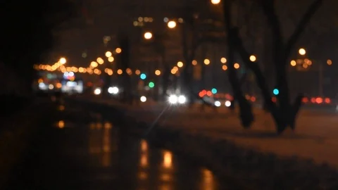 Night traffic bokeh Stock Footage 103090716