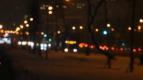 Night traffic bokeh Stock Footage 103091312