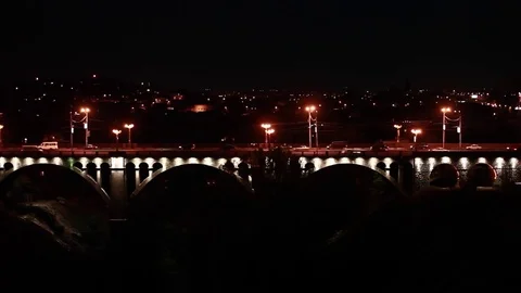 Night traffic Bridge Stock Footage 77997330