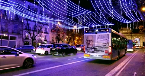 Night Traffic Bus Stock Footage 145796176