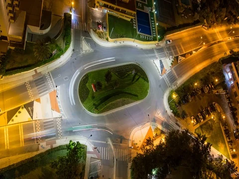 Night traffic with car trails. Timelaps video Stock Footage 77297465