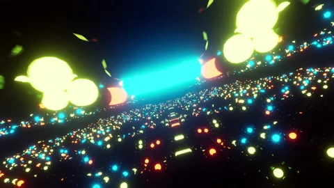 Night traffic in the city animation. 3d render footage. Stock Footage 167856546