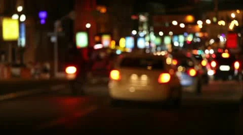 Night traffic in the city, defocus 5 Stock-Footage 11098053