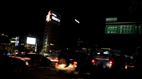 Night traffic in city Stock Footage 8969228