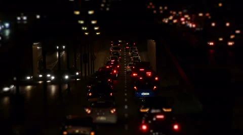 Night traffic in a city Stock Footage 46358849
