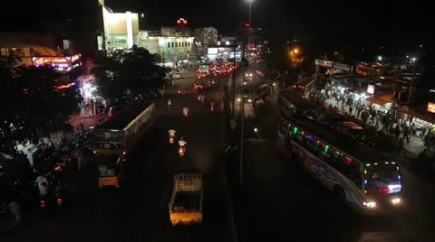 Night traffic in the city Stock Footage 49322872