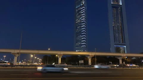 Night traffic in the city Stock Footage 61065325