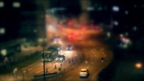 Night traffic in the city Stock Footage 72263131