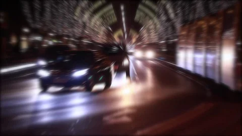 Night traffic in the city Stock Footage 72276920