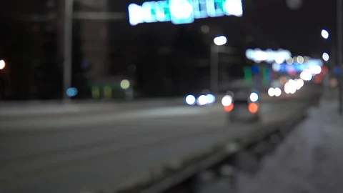 Night traffic in the city Stock Footage 101847066