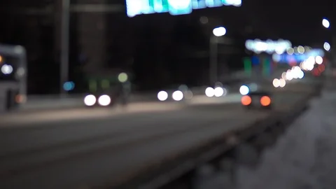Night traffic in the city Stock Footage 101847173
