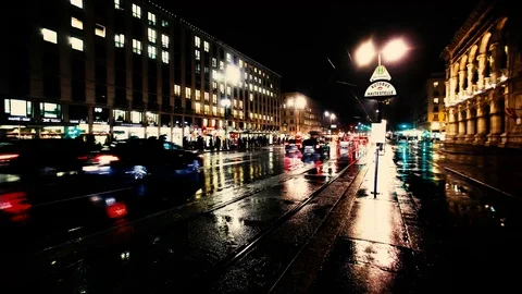Night traffic in the city Stock Footage 120116353