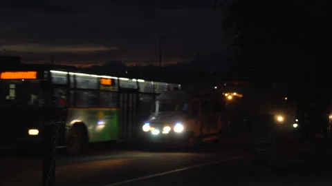Night traffic in the city Stock Footage 159592005