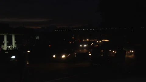 Night traffic in the city Stock Footage 159593743