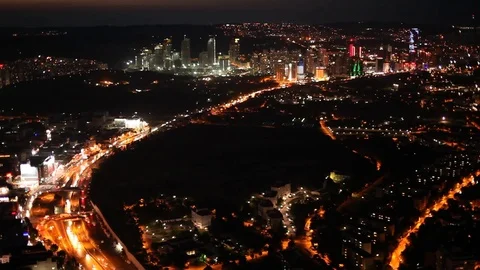Night traffic city lights Stock Footage 79339213