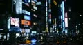 Night Traffic Crowds, Shinjuku Neon Sign Street, Shopping Tokyo, Tokio Japan HD Footage