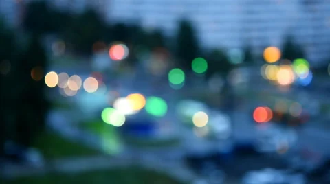 Night traffic defocused Stock Footage 54098823