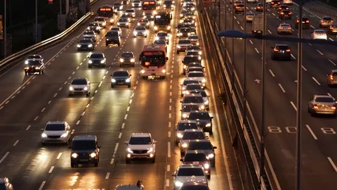 Night Traffic Flow Vídeo Stock 107808610