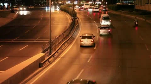 Night traffic Stock Footage 12042376