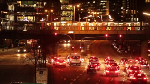 Night traffic Stock Footage 94104679