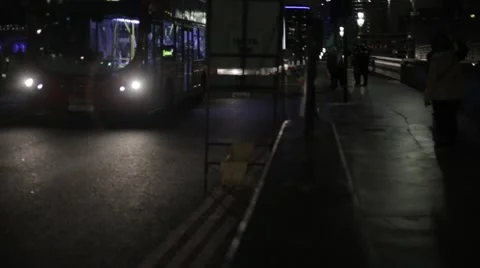 Night Traffic in front of the Coca Cola London Eye | HD 1080 Stock Footage 47944497