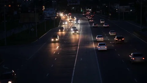 Night Traffic High Way Stock Footage 77114463