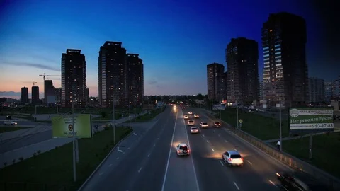 Night Traffic High Way Stock Footage 77184834