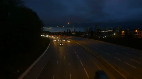 Night traffic at highway Stock Footage 63383510