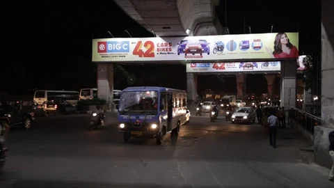 Night-traffic-india-2 Video stock 96372357