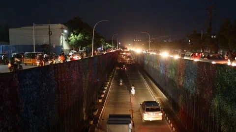 Night-Traffic-India Stock Footage 92203207